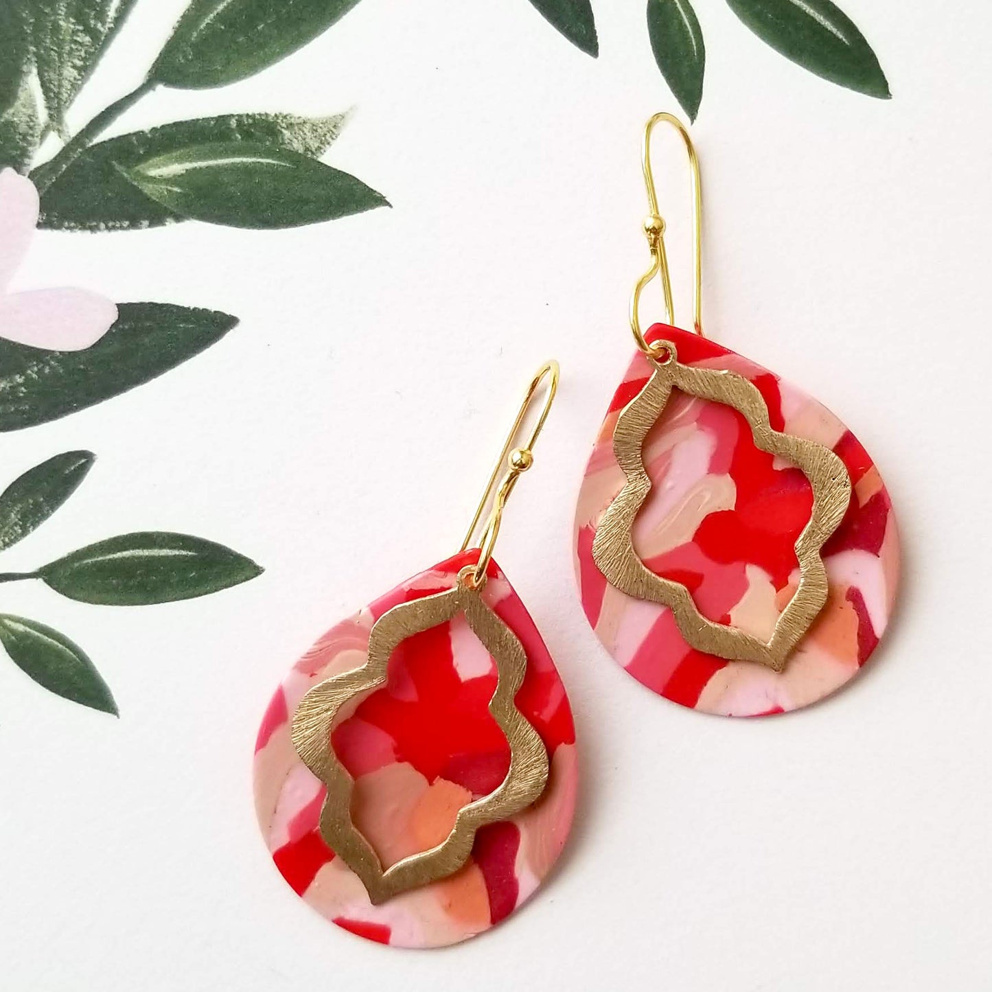 Pink Camo Kiss Dangles