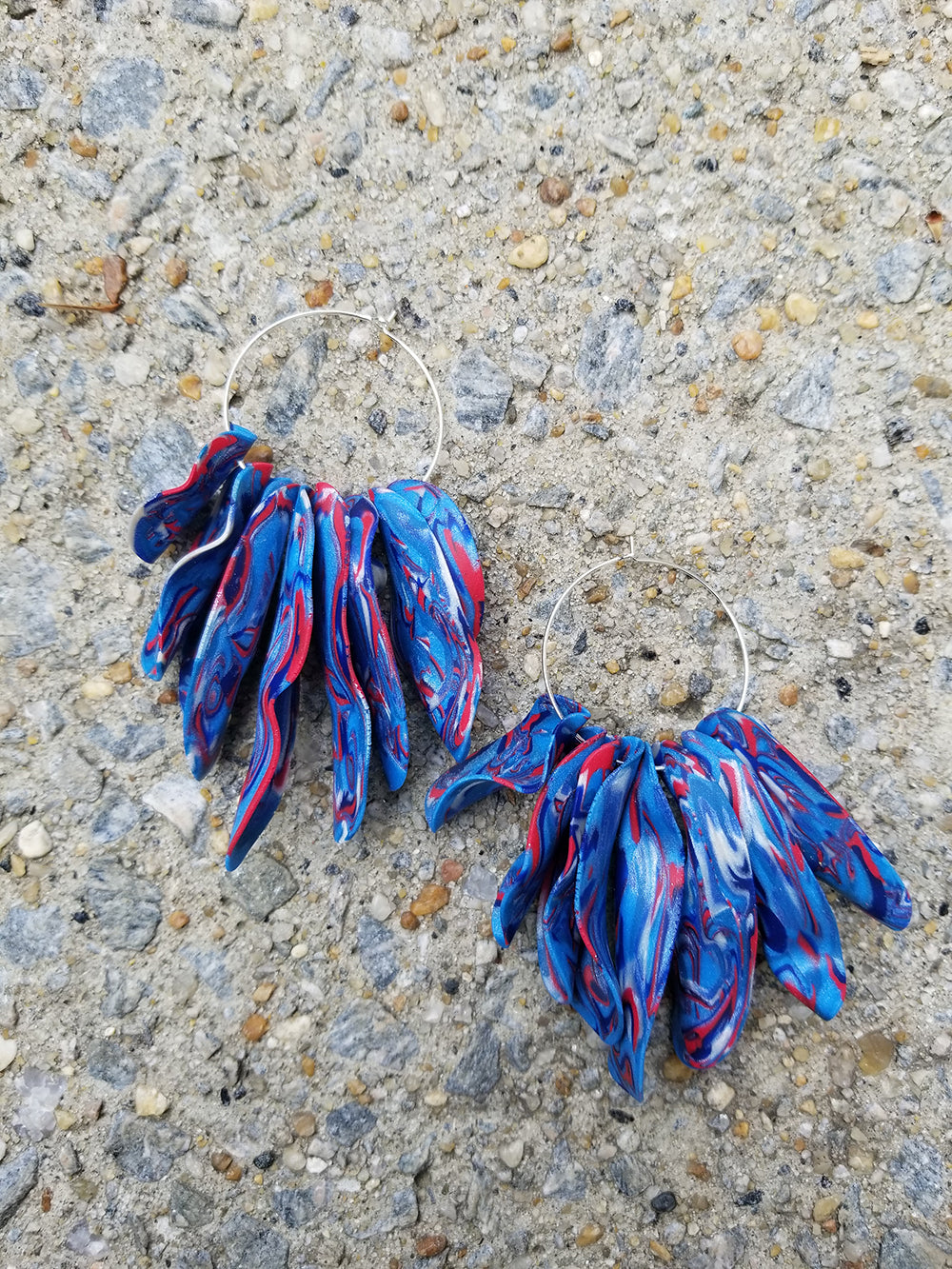 Red White & Blue Untangled Hoops