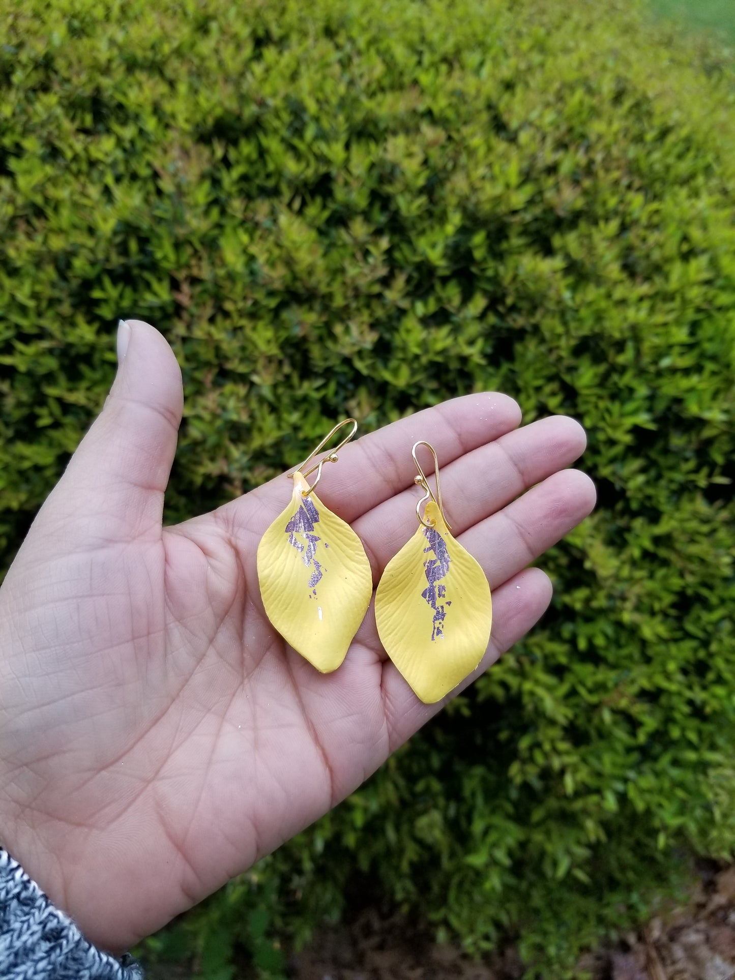 Yellow & Silver Alina Leaf Dangles
