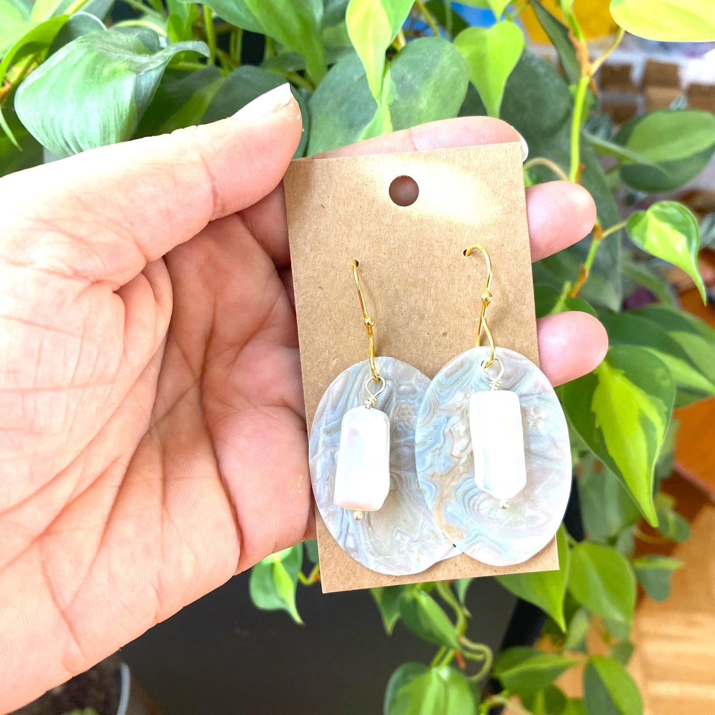 Pearly Mother of Pearl Dangles