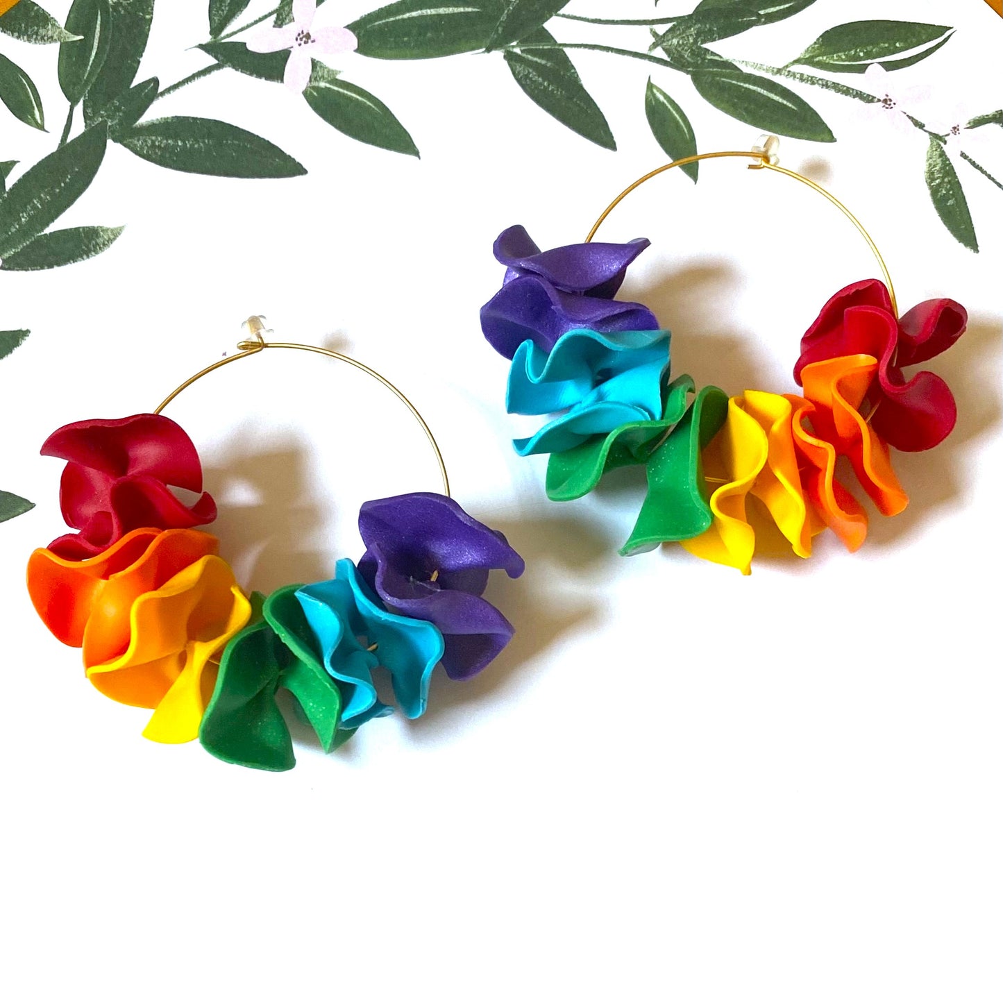 Rainbow Ruffle Hoops