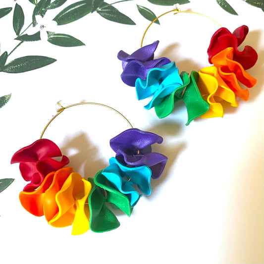 Rainbow Ruffle Hoops